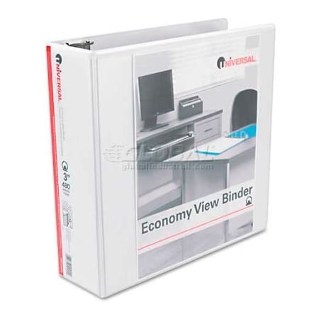 Universal Round Ring Economy Vinyl View Binder, 3" Capacity, White UNV20992***